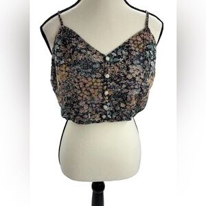 American Eagle Mieux Ensemble Boho Button Floral Crop Top Size XS